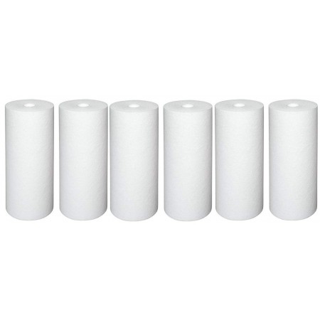 RO 20 inch 6 piecce Jumbo Polypropylene Spun Filter Cartridge 4.5 inch Dia (White)