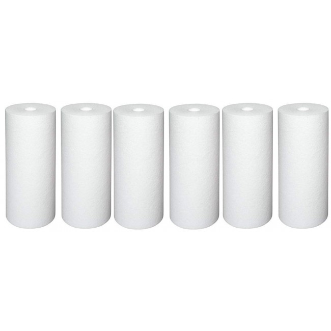 RO 20 inch 6 piecce Jumbo Polypropylene Spun Filter Cartridge 4.5 inch Dia (White)