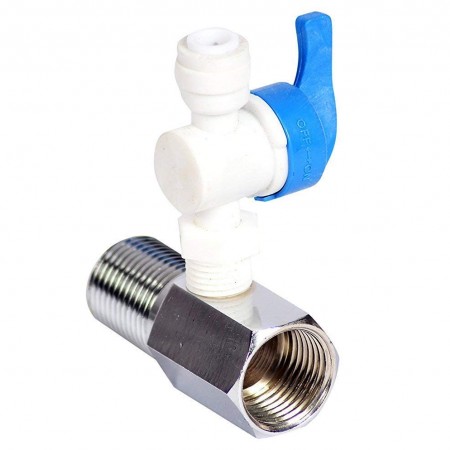 Plastic Inlet Valve and Connector with Coupling for RO, UV
